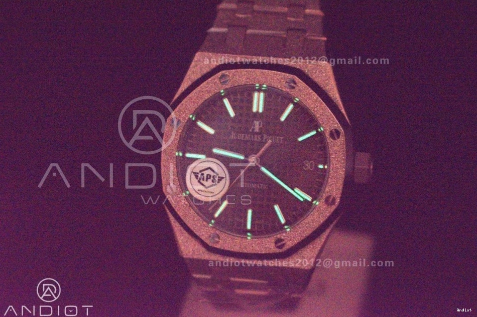 Unique Dial APSF 1:1 1031 Clone Oak SA3120 37mm Grey Bracelet Super Best 15454 SS Royal Frosted on SS Edition Textured 0706